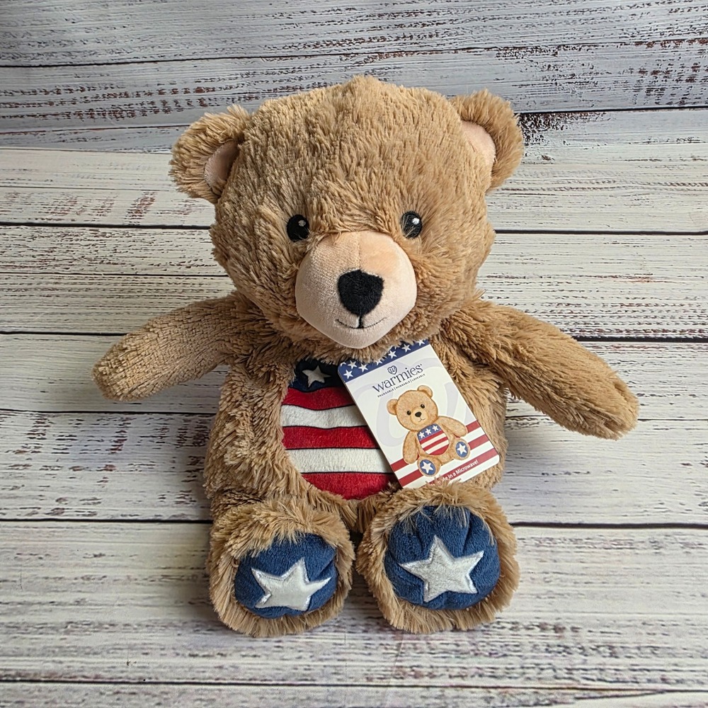 Warmies USA Patriotic Teddy Bear Lavender Scented Microwaveable Plush CP-BEA-USA